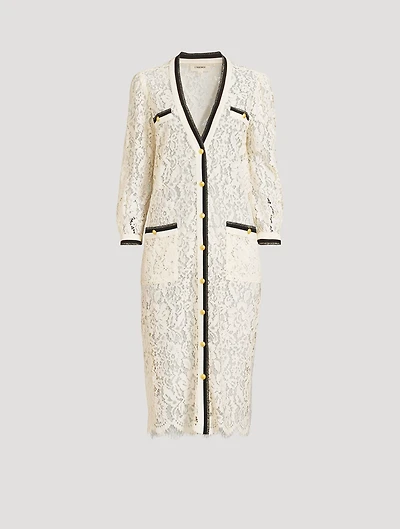 Whisper Lace Cardigan Midi Dress