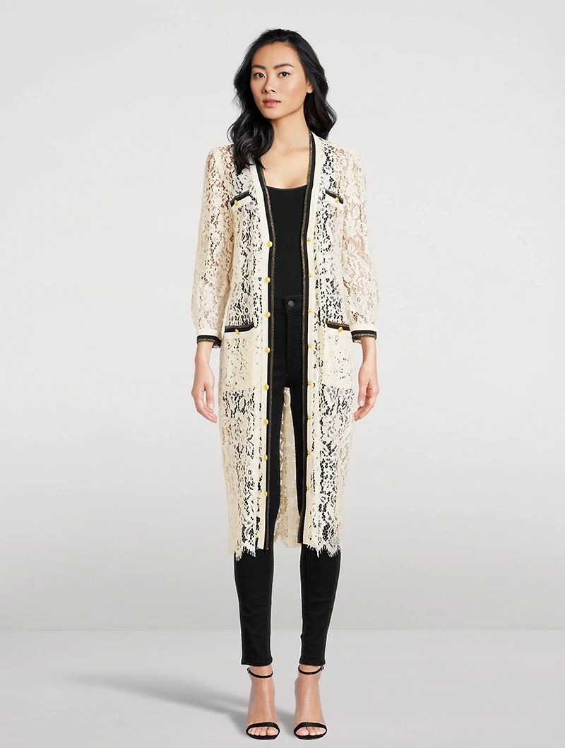 Whisper Lace Cardigan Midi Dress