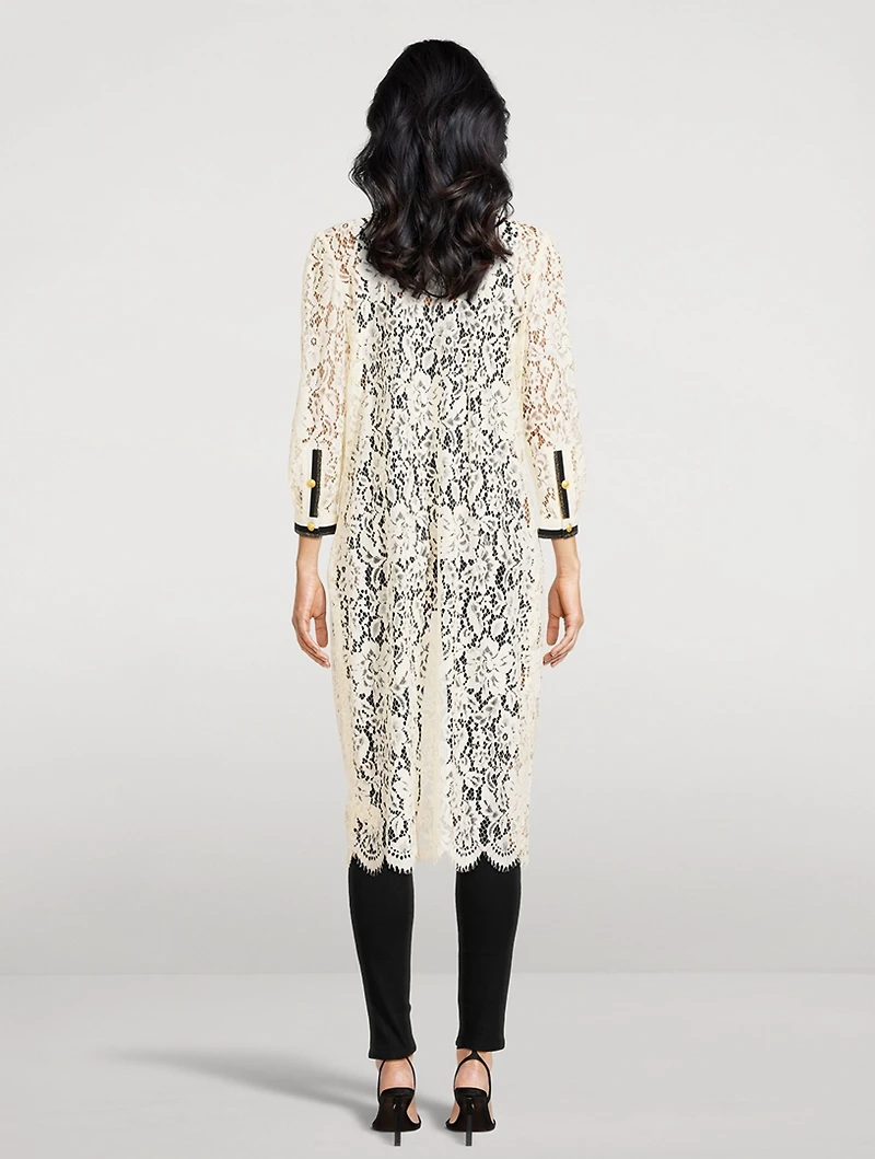 Whisper Lace Cardigan Midi Dress