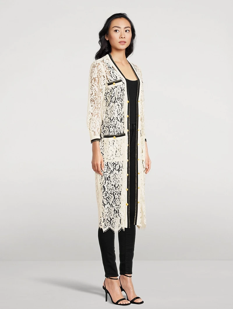 Whisper Lace Cardigan Midi Dress