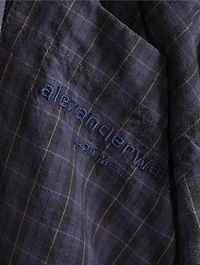 Asymmetric Knotted Shirt Plaid Print