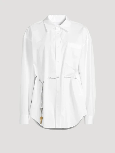 Chain-Trimmed Poplin Shirt