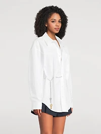 Chain-Trimmed Poplin Shirt