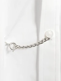 Chain-Trimmed Poplin Shirt