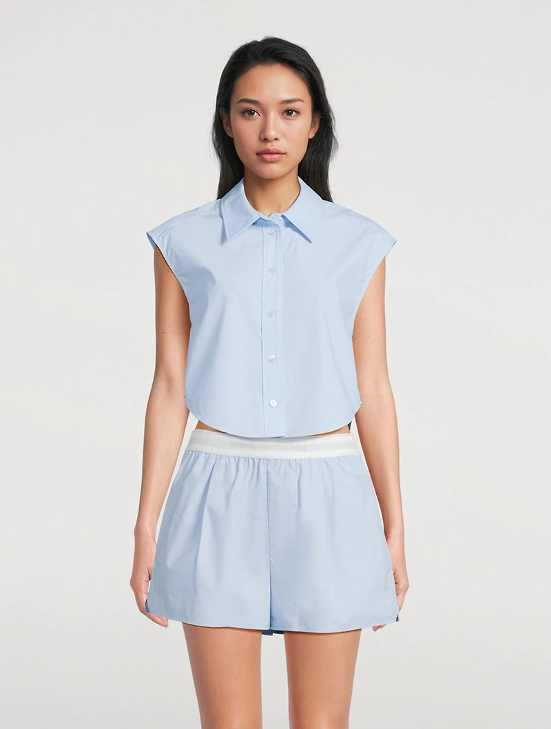 Cropped Poplin Shirt