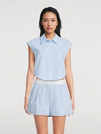 Cropped Poplin Shirt
