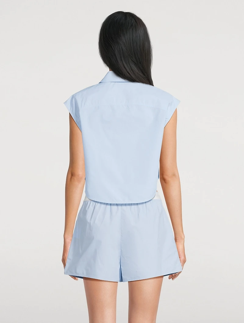 Cropped Poplin Shirt