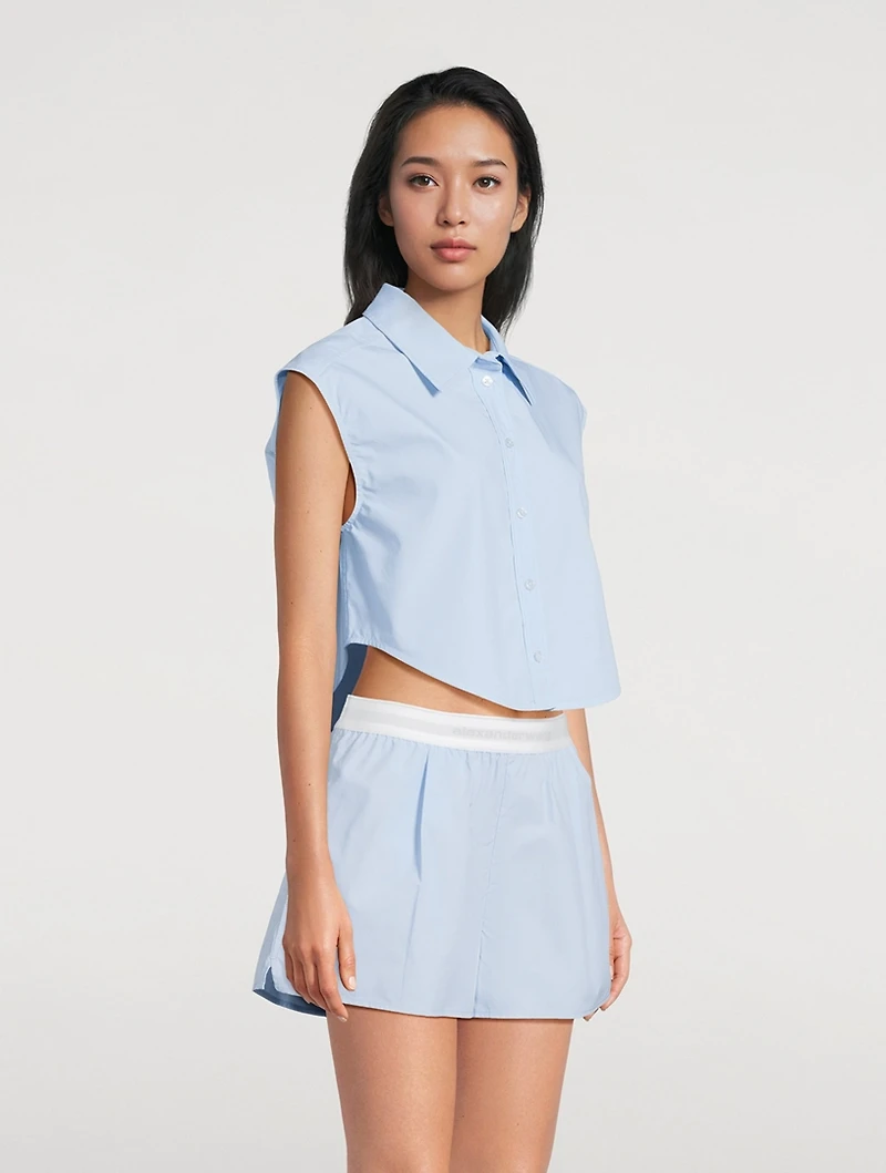 Cropped Poplin Shirt