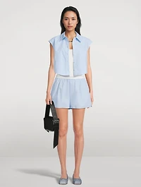 Cropped Poplin Shirt