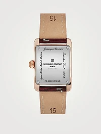 Classics Carrée Rose Gold-Tone Stainless Steel Leather Strap Watch