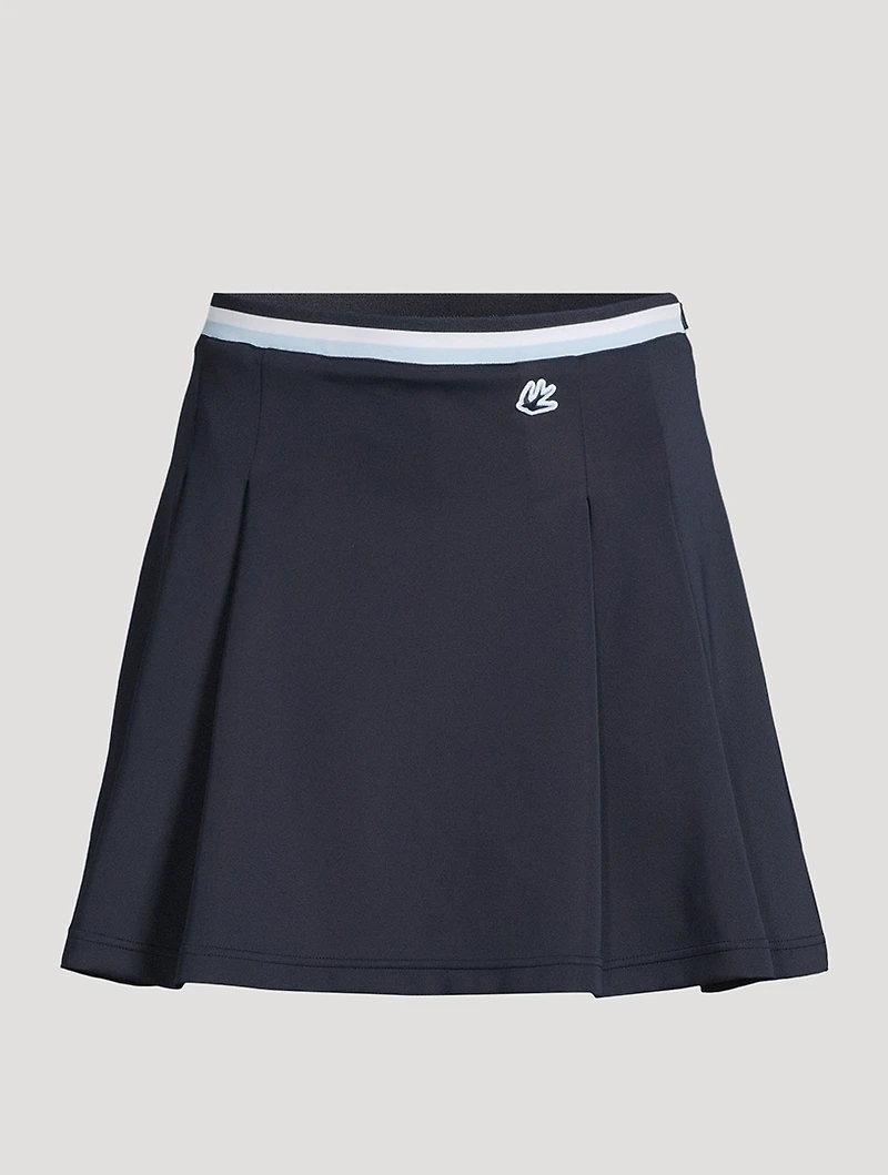 Stripe Airloft Pleated Mini Skirt
