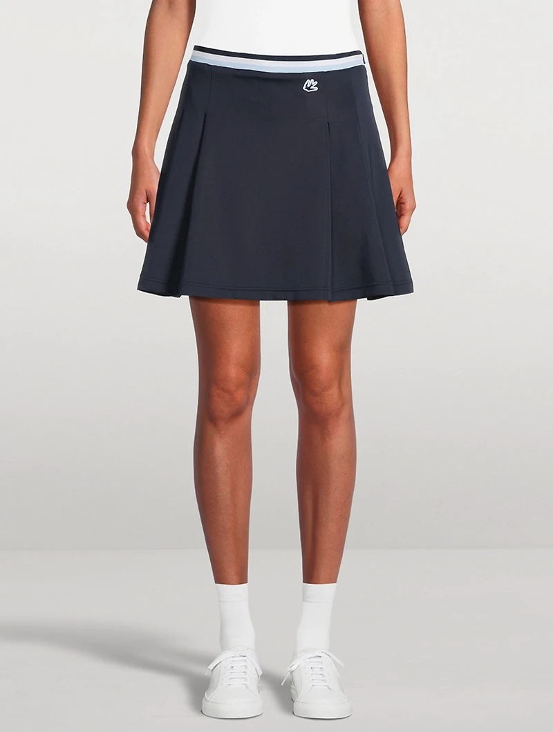 Stripe Airloft Pleated Mini Skirt