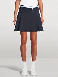 Stripe Airloft Pleated Mini Skirt