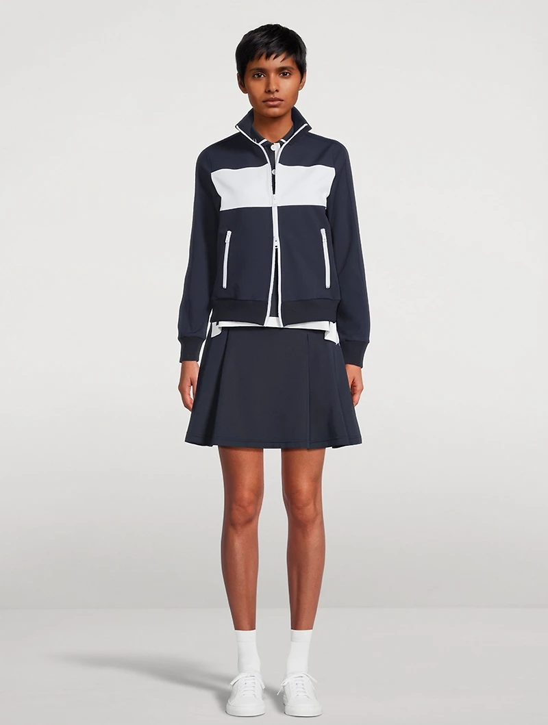 Stripe Airloft Pleated Mini Skirt