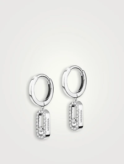 Move Uno 18K Gold Huggie Earrings With Diamonds