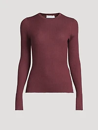 Browning Rib-Knit Cashmere Silk Sweater