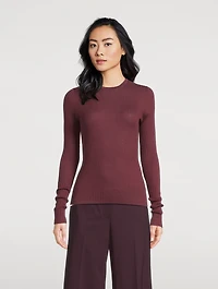Browning Rib-Knit Cashmere Silk Sweater