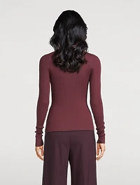 Browning Rib-Knit Cashmere Silk Sweater