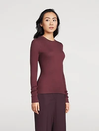 Browning Rib-Knit Cashmere Silk Sweater