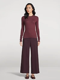 Browning Rib-Knit Cashmere Silk Sweater