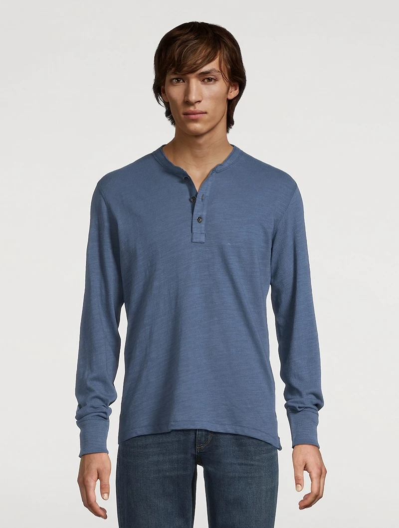 Classic Flame Cotton Henley