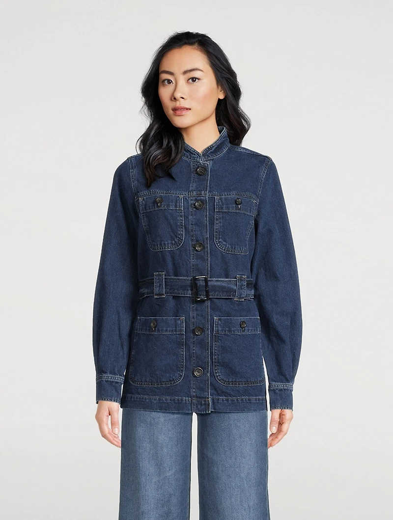 Utility Belted Denim Jacket