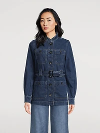 Utility Belted Denim Jacket