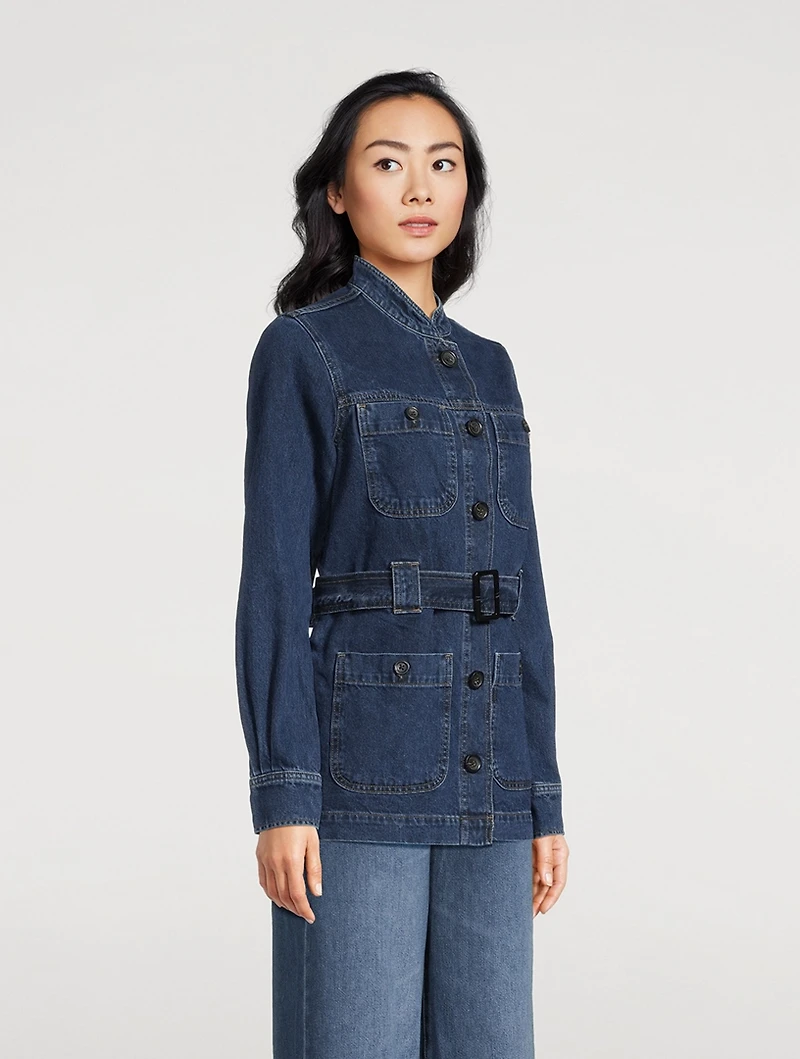 Utility Belted Denim Jacket