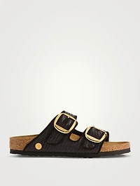 Arizona Big Buckle Raffia Slide Sandals