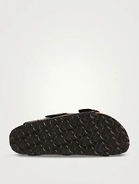 Arizona Big Buckle Raffia Slide Sandals