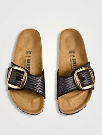 Madrid Big Buckle Raffia Slide Sandals
