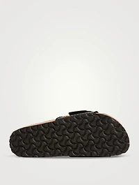 Madrid Big Buckle Raffia Slide Sandals