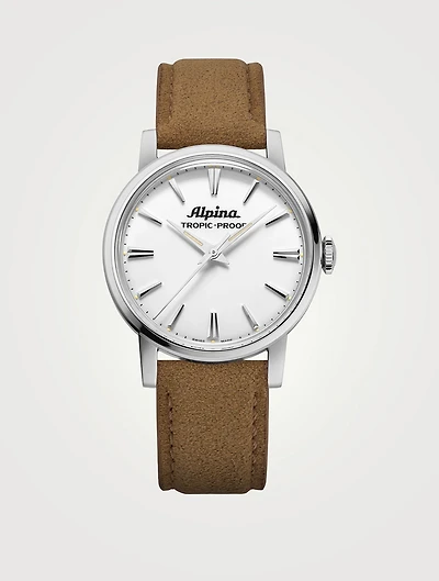 Heritage Tropic-Proof Handwinding Stainless Steel Leather Strap Watch
