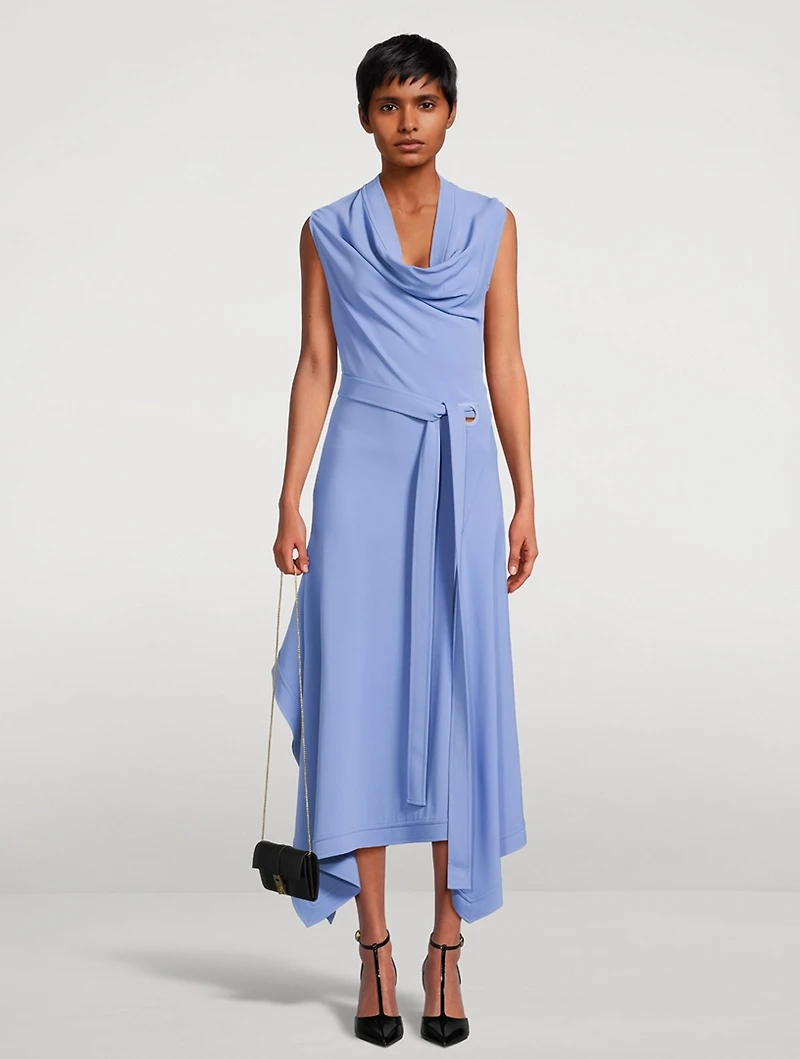 Belted Cady Midi Dress