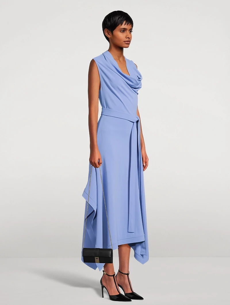 Belted Cady Midi Dress