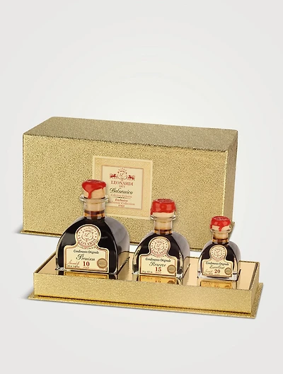 Gold Metal Collection Set of Three Balsamic Condiments