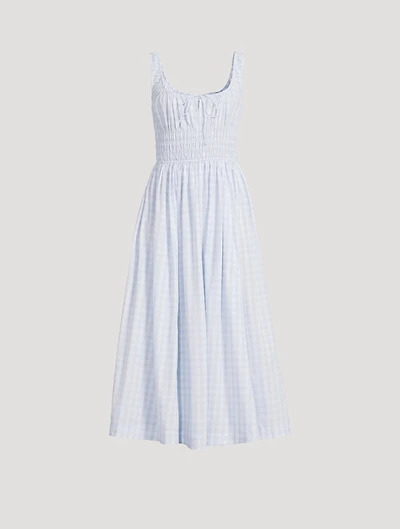 Quilla Smocked Midi Dress Gingham Print