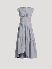 The Check Gathered Midi Dress