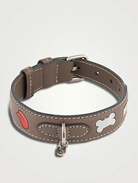 Small Stickers Leather Dog Collar