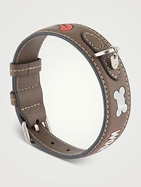 Small Stickers Leather Dog Collar