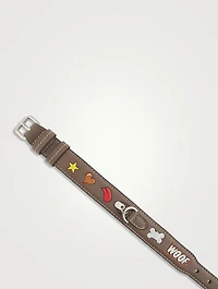 Small Stickers Leather Dog Collar