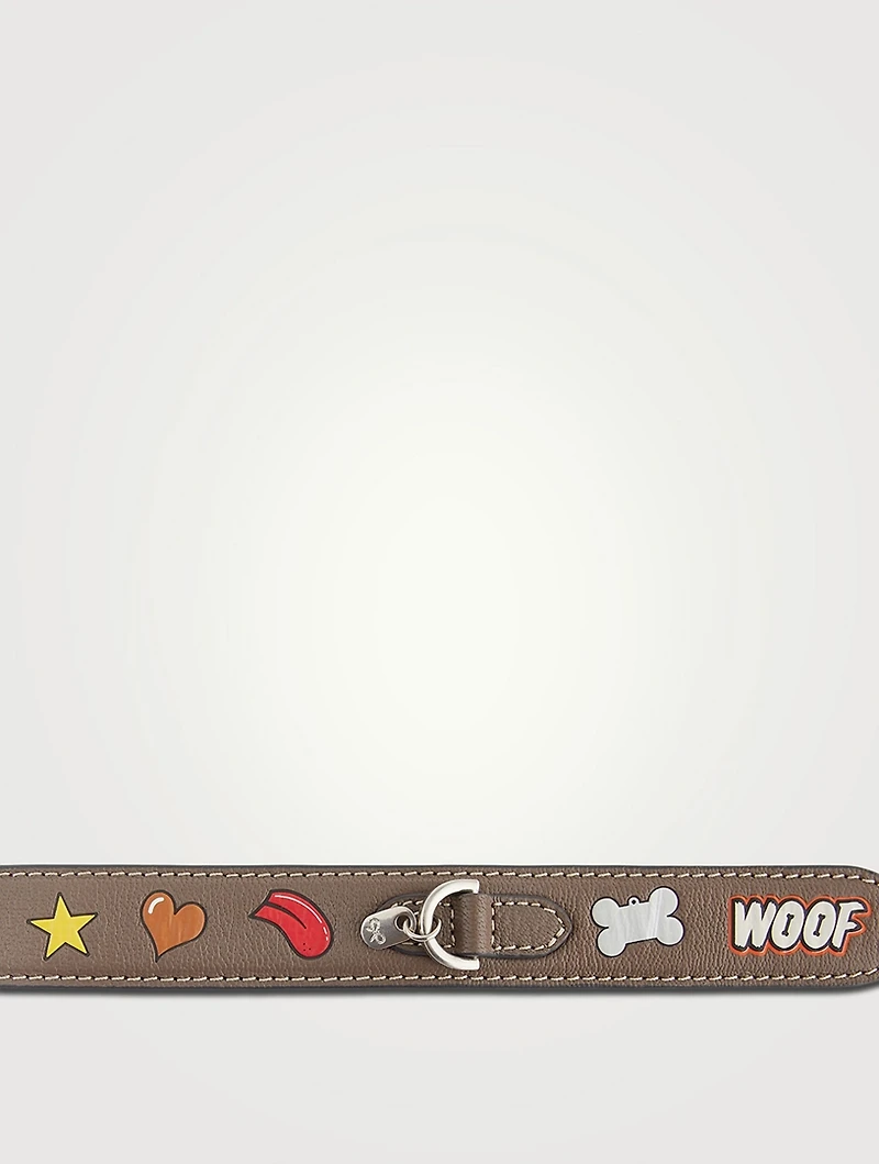 Small Stickers Leather Dog Collar