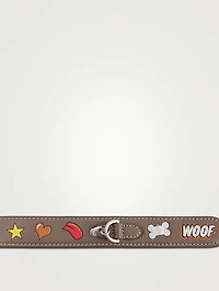 Small Stickers Leather Dog Collar