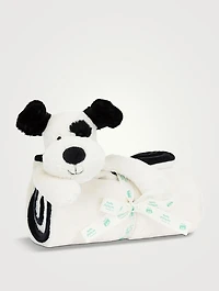 Bashful Black And Cream Puppy Blankie