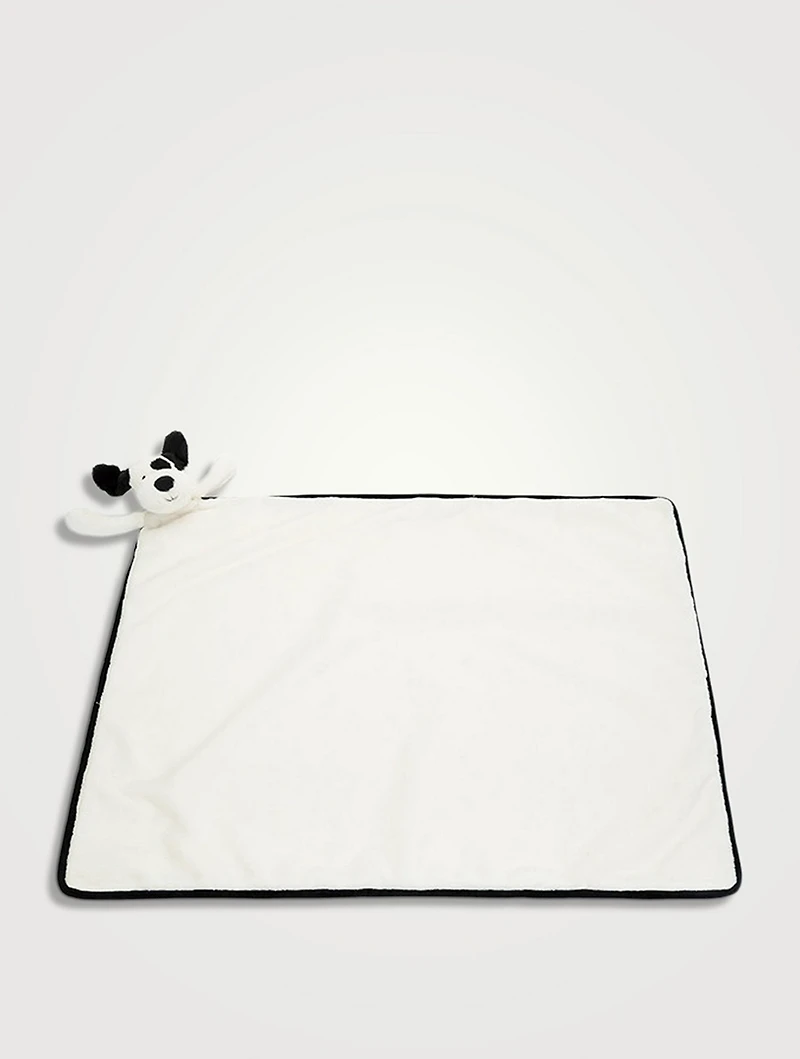 Bashful Black And Cream Puppy Blankie