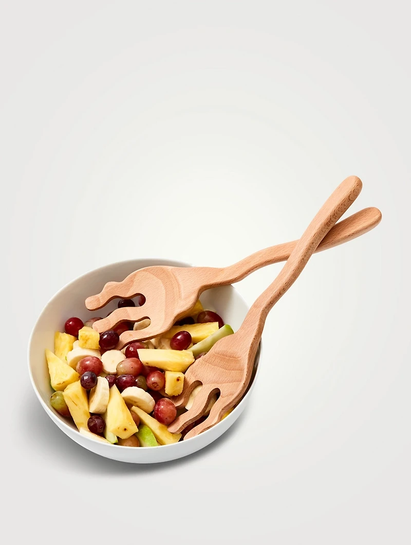 Serving Friends Wavy Wooden Spoons