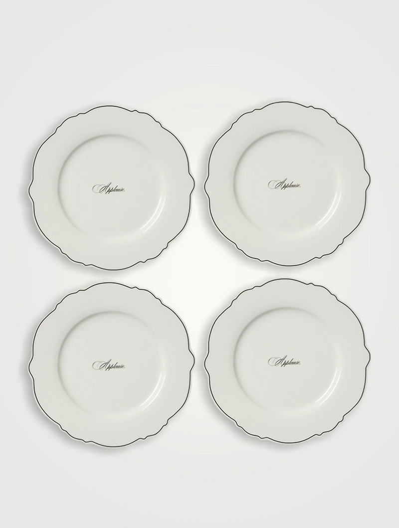 Set Of Four Applause Wave Dinner Plates