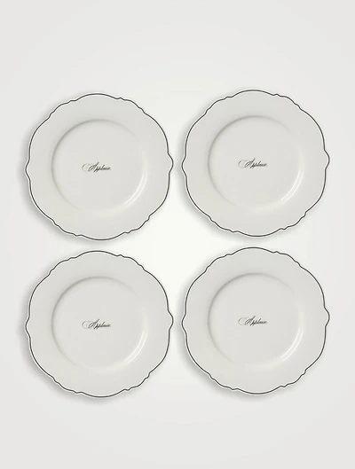 Set Of Four Applause Wave Dinner Plates