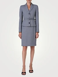 Belted Blazer Houndstooth Print