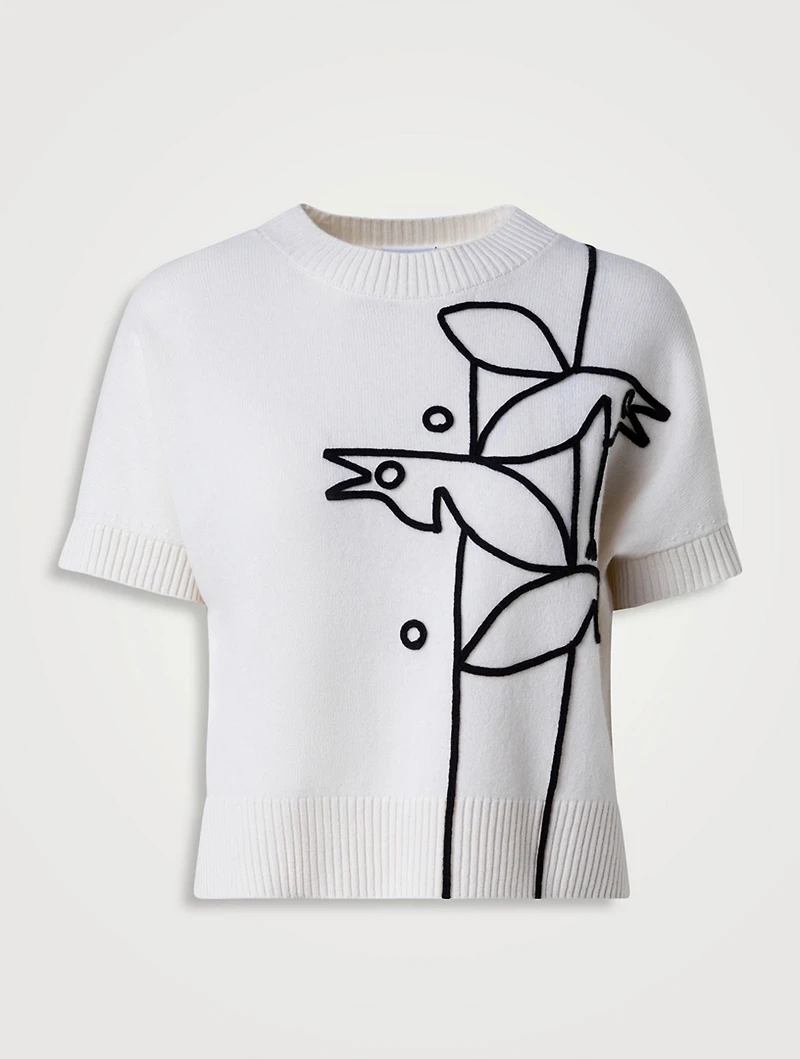 Short-Sleeve Wool And Cashmere Sweater